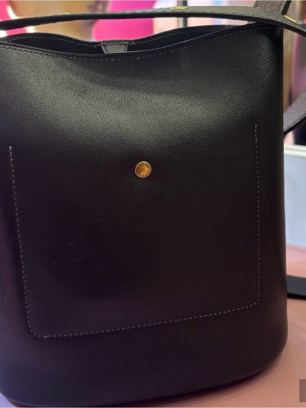 Coach Black Bleecker bucket 16 Leather Shoulder Bag - Picture 3 of 5